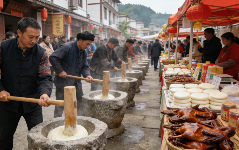 新蒲新舟镇：糍粑节里的烟火与传承