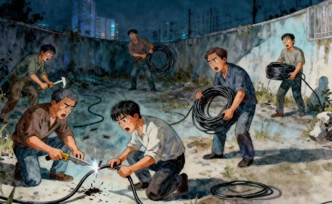 仁怀有人小偷小摸想偷懒，偷到电缆“刑”满满